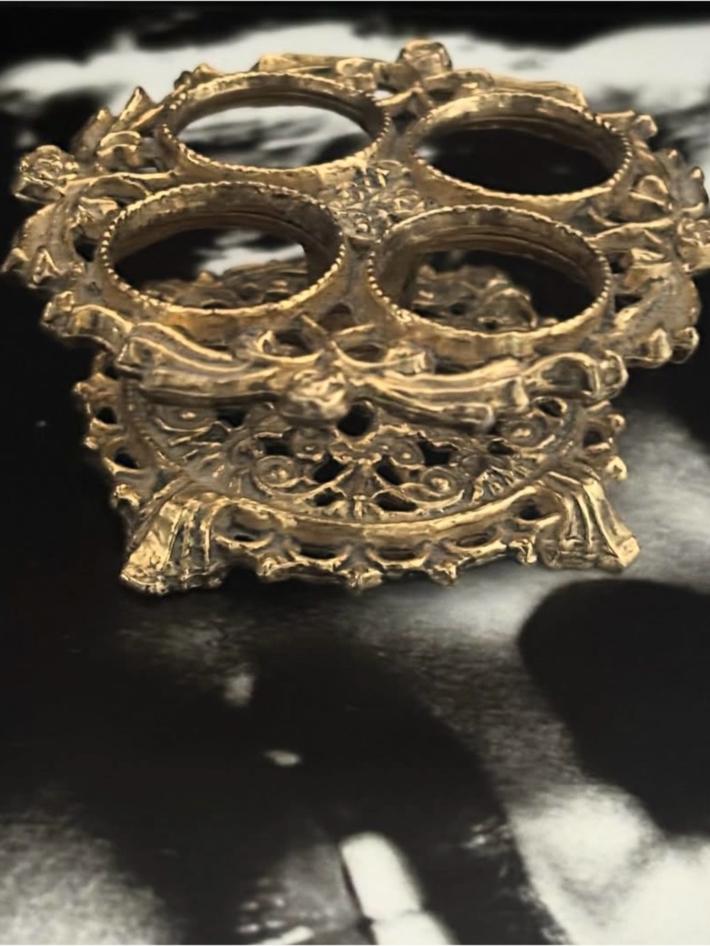 Vintage Gold Ornate Lipstick Holder